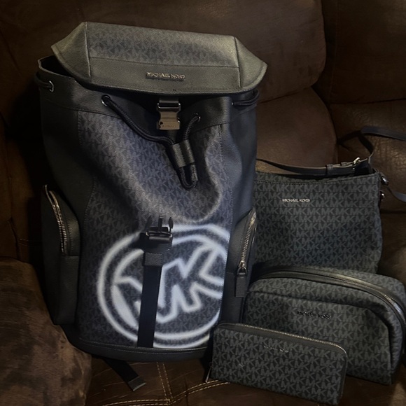 Michael Kors Other - Michael Kors Black and Gray Backpack